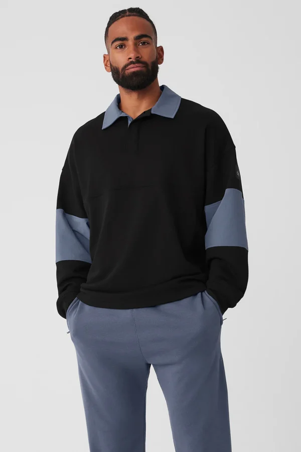 Mixmatch Rugby Sweatshirt - Black/Bluestone