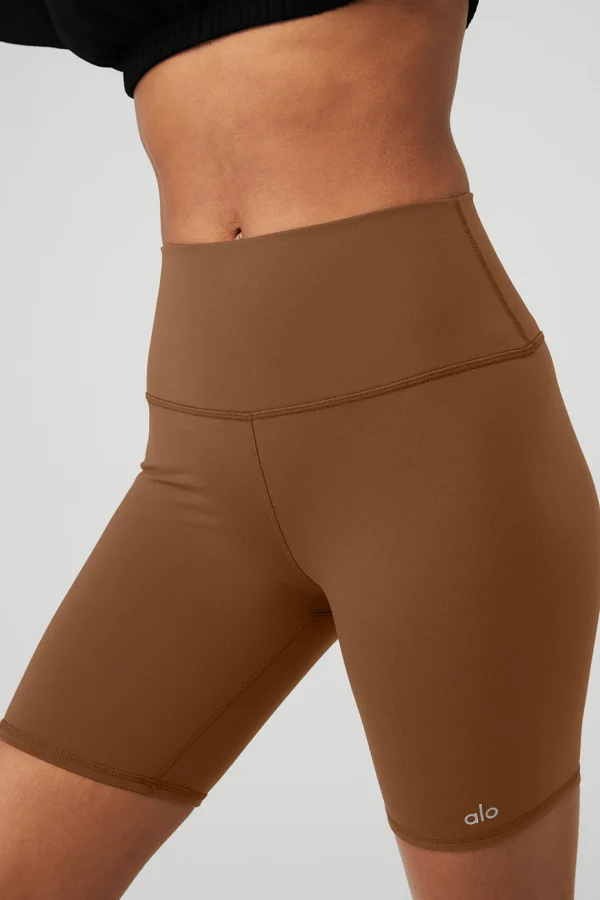 7 High-Waist Biker Short - Cinnamon Brown