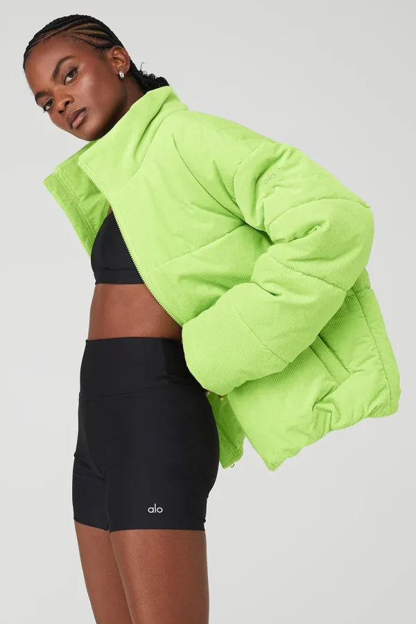 Corduroy Stage Puffer - Celery