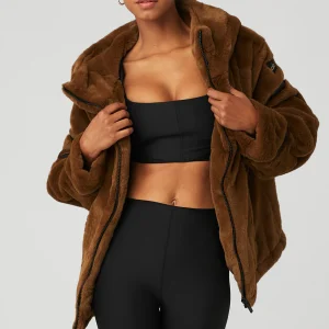 Knock Out Faux Fur Jacket - Chocolate