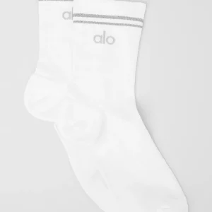 Unisex Half-Crew Performance Sock - White