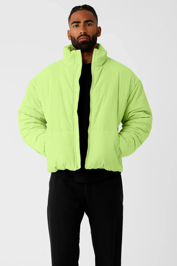 Corduroy Stage Puffer - Celery