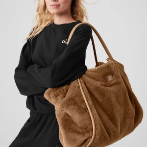 Faux Fur Tote Bag - Toasted Almond