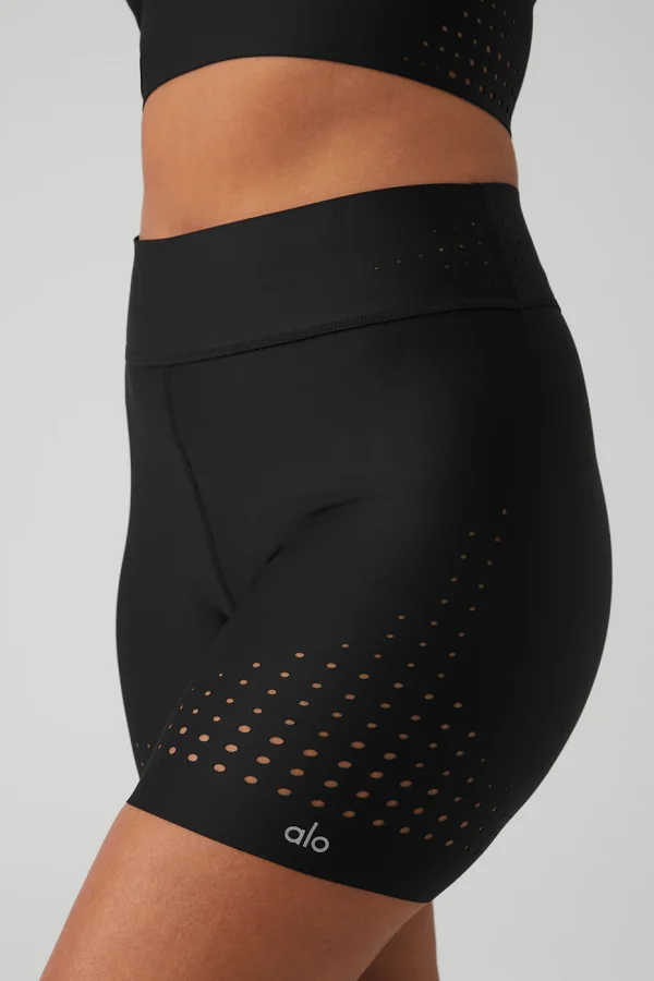 5 Airlift High-Waist Laser Cut Speedy Short - Black