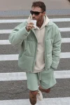 Corduroy Stage Puffer - Icy Sage