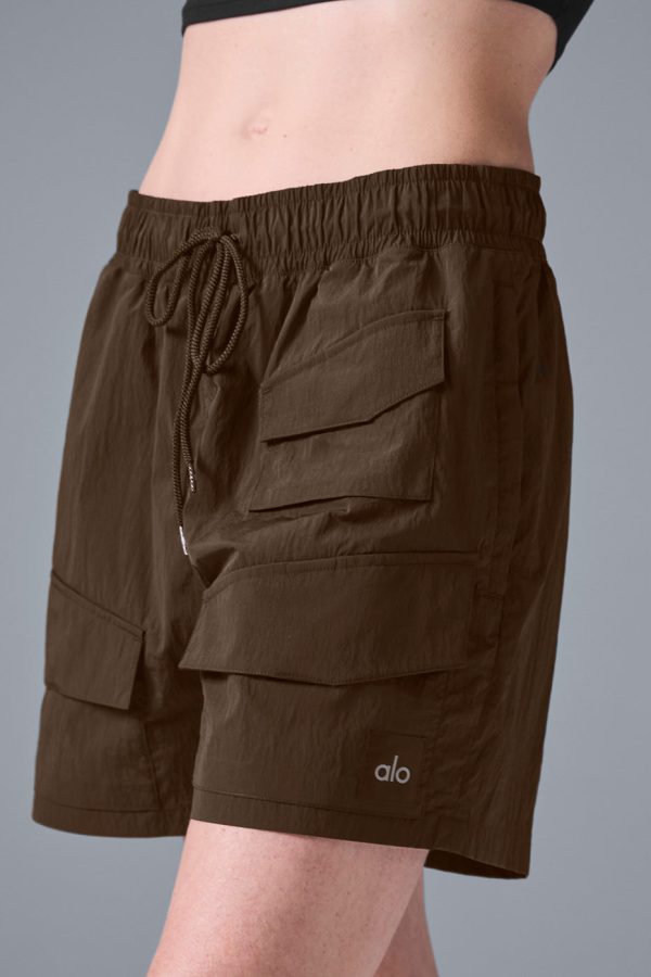 7″ Crinkle Nylon Excursion Cargo Short – Espresso