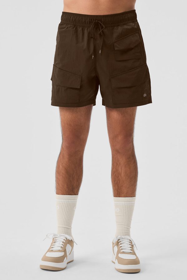 7″ Crinkle Nylon Excursion Cargo Short – Espresso