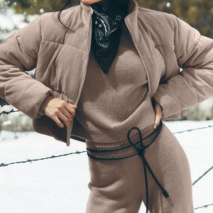 Micro Corduroy Dreamy Puffer ?C Chai Latte