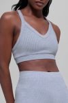 Seamless Two Tone Rib Bra – Winter Frost Heather