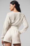 Sheer Cashmere Cropped Cardigan ?C Ivory