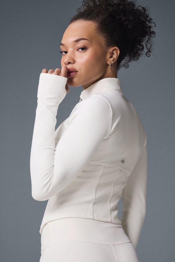 Airbrush Corset Full Zip Jacket ?C Ivory