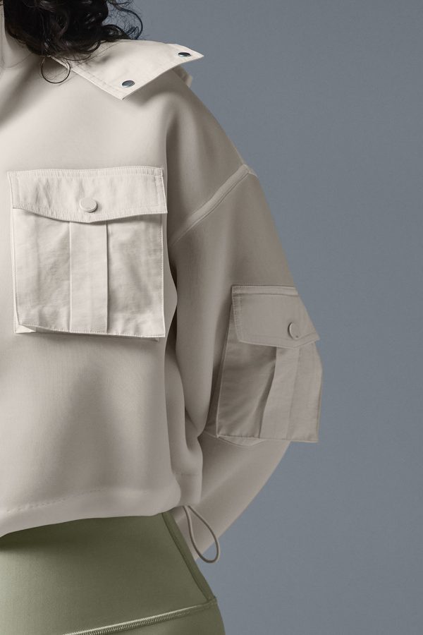 Cropped Engage Cargo Parka ?C Ivory