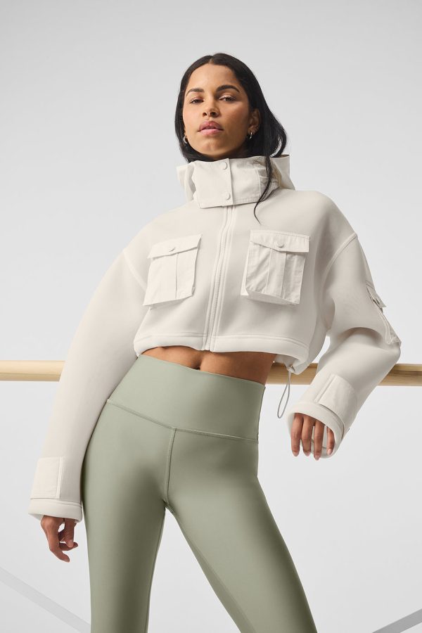 Cropped Engage Cargo Parka ?C Ivory