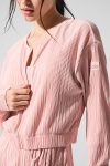 Cropped Micro Plisse Jacket ?C Pink Quartz