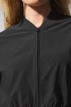 Cropped Breezy Full-Zip Cover Up ?C Black