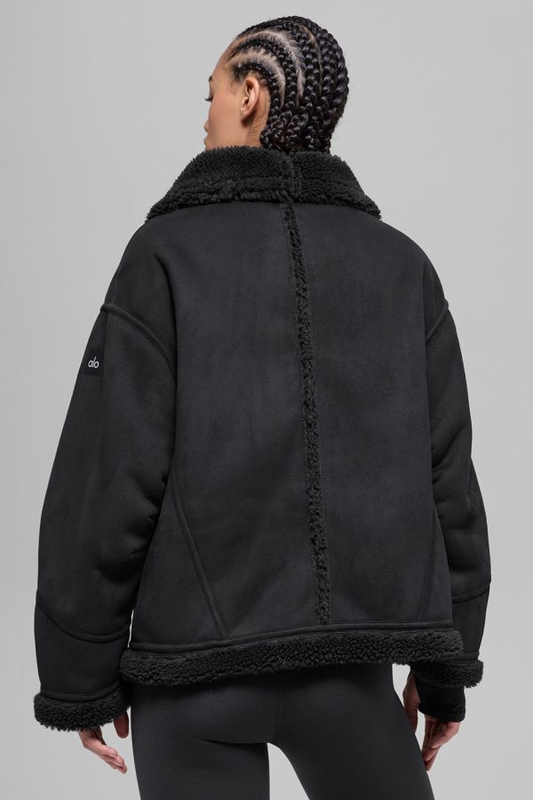Faux Shearling Grand Jacket ?C Black