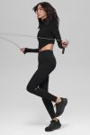 Seamless Two Tone Rib Jacket ?C Black