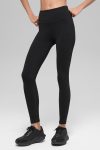 Seamless High-Waist Two Tone Rib Legging ?C Black