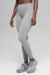Seamless High-Waist Two Tone Rib Legging ?C Light Misty Grey Heather
