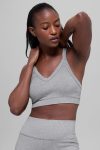 Seamless Two Tone Rib Bra ?C Light Misty Grey Heather