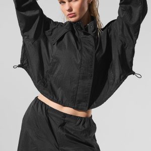 Cropped Game Time Full Zip Jacket ?C Black