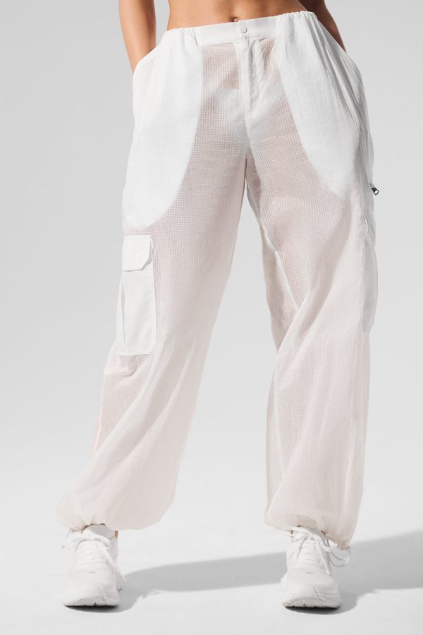 Sheer Game Time Wide Leg Jogger ?C White